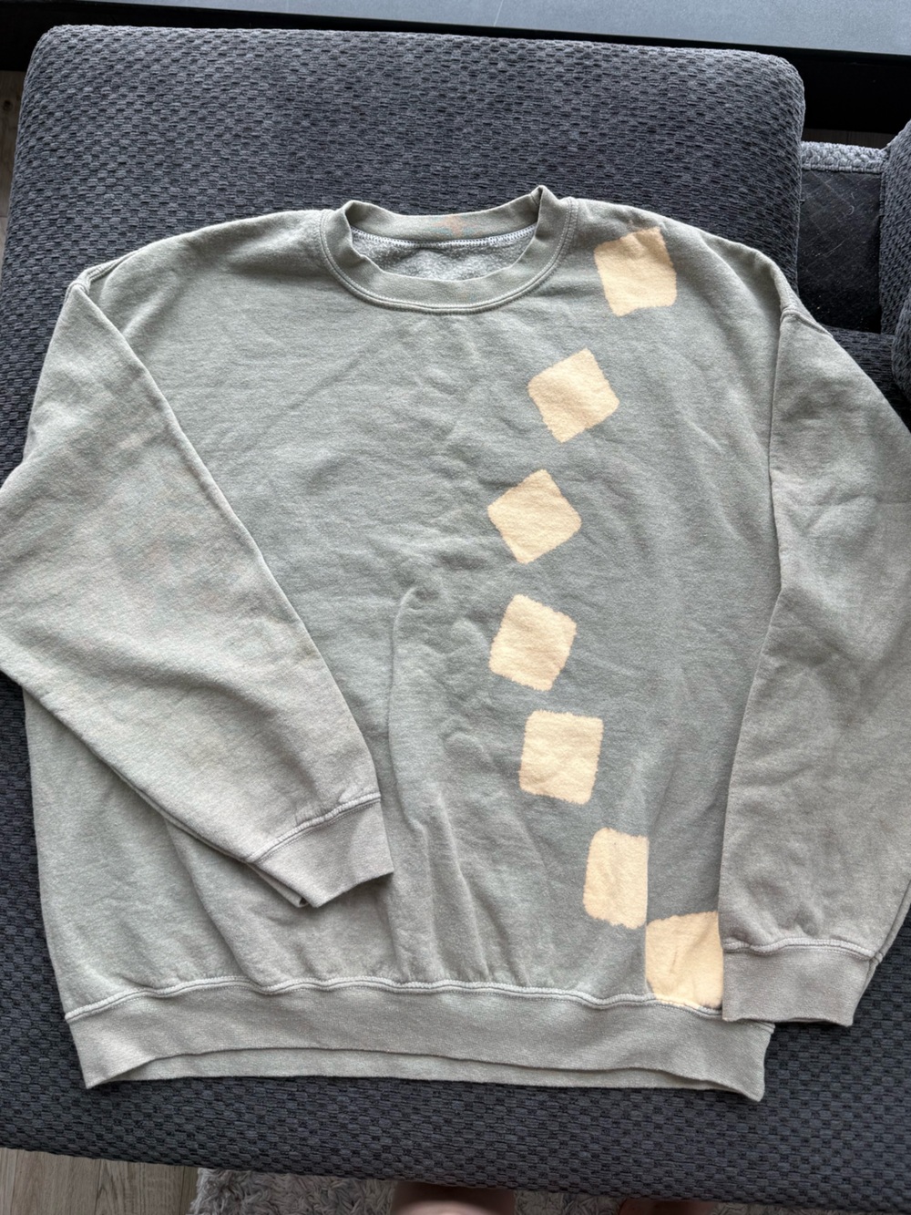 Urban Outfitters Sage Green Sweatshirt with Diamond Motif